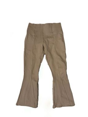 Beige Flared Seam Detail Pants